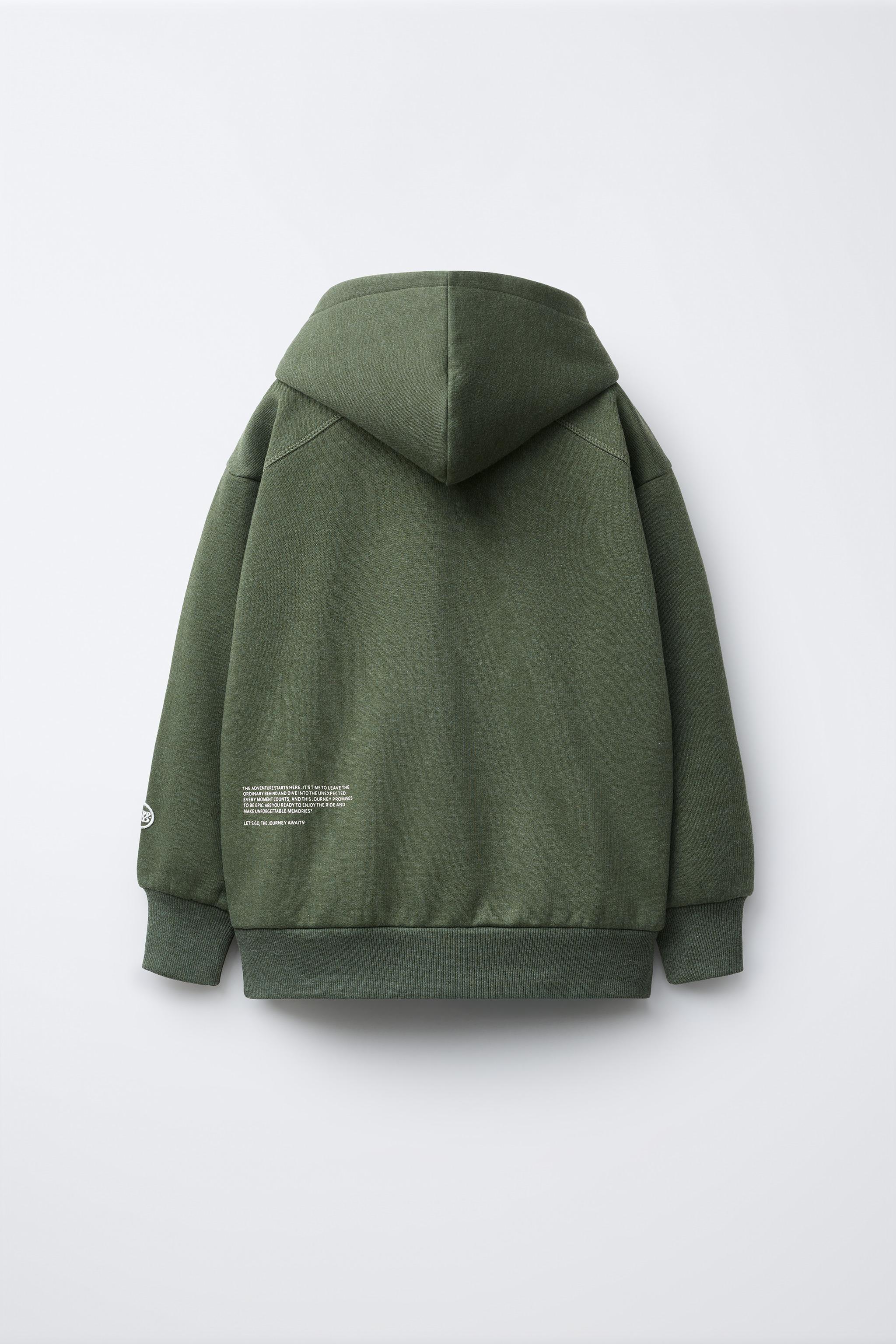 PLUSH SWEATSHIRT AND PANTS SET WITH TEXT PRINT